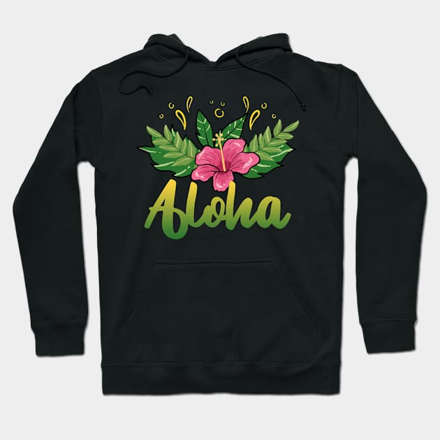 Aloha Hibiscus Flowers Hawaii Maui Big Island Gift Hoodie by amango